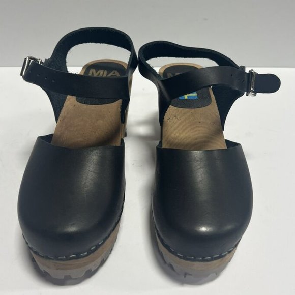 MIA Women's Abba Clog Black Leather, Size US7 M EU37 - Picture 3 of 6